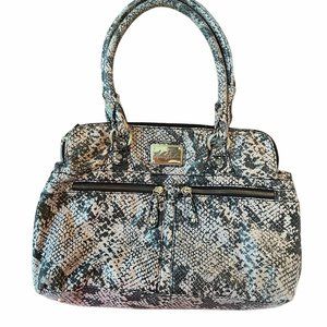 Marc Fisher Purse Double Handle Faux Snakeskin